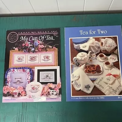 Cross My Heart Cross Stitch Book 1995 Vintage My Cup Of Tea & Tea For Two 1989 • $12