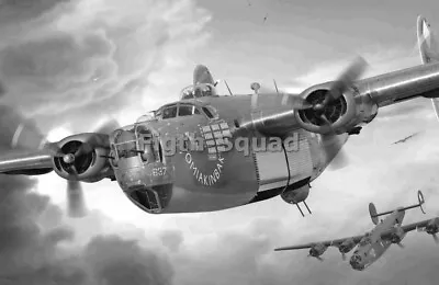 WW2 Picture Photo WW2 USAF B-24 Heavy Bomber Picture BW 5821 • $5.95