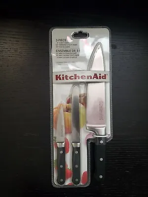 $29.99 • Buy KitchenAid KKFTR3SSOB 3 Piece Classic Forged Series Starter Triple Rivet Cutlery