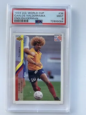 1994 Carlos Valderrama Upper Deck World Cup English/German “Rare” PSA • $49.99