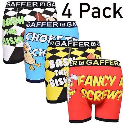 4 Pack New Mens Designer Novelty Rude Shorts Underwear Funny Boxer Trunks • £8.79