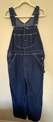 Vintage Sears Denim Bib Overalls Size 38x30 Made In The USA • $28