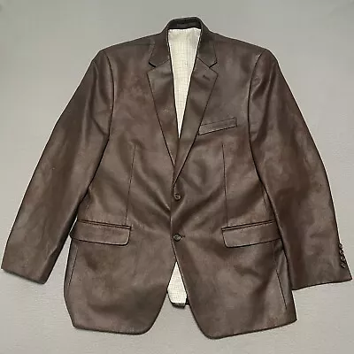 Lauren Ralph Lauren Men's Faux Leather Suede Sport Coat Blazer Brown Size 42R • $49.99