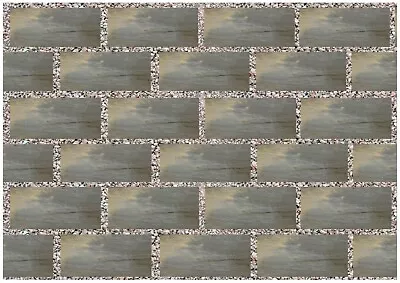 DOLLS HOUSE WALLPAPER Self Adhesive 1/12 Scale Wood & Stone Floor & Wall Tiles   • £4.75