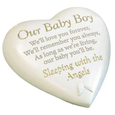 Special Baby Boy Memorial Heart Graveside Plaque Ornament Grave Decoration • £19.99