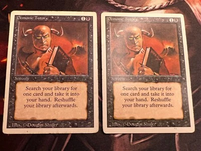 $60 • Buy Demonic Tutor X2 - Revised Edition, Played Cards, MTG Black Magic