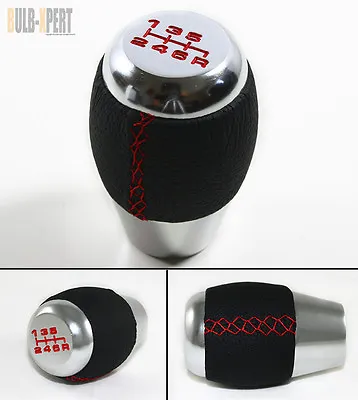 Fits 03-09 Infiniti G35 Sedan Coupe Leather 6 Speed Silver Shift Knob+red Stitch • $17.95