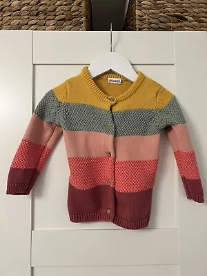 Baby Girl’s Multicoloured Fred & Flo Cardigan - Size 6-9 Months • £1.40