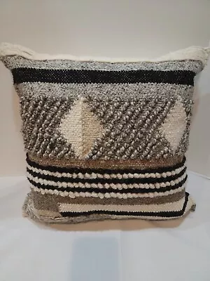 Loloi Magnolia Home Joanna Gaines SHANNON Textured Pillow Wool Blend Boho 18x18  • $47.86