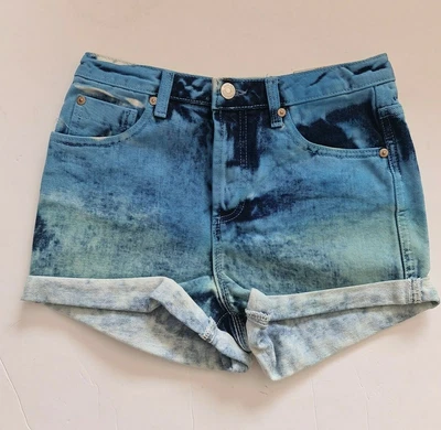 £5.99 • Buy Topshop Tie Dye Acid Wash Denim Shorts W 25  Size 6 Hot Pants Summer BNWT 