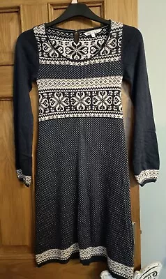 £7.99 • Buy FAT FACE Blue Cream Nordic Fairisle  Spotty Cotton Jumper Dress Size... 8