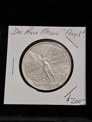 1921 2 Dos Pesos Mexico Silver Winged Victory  • $185