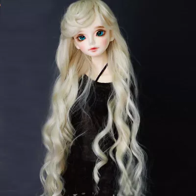 BJD Doll's 8-9  1/3 Wig Hair Night Lolita Blonde Long Curly For SD DD Dollfile • $17.99