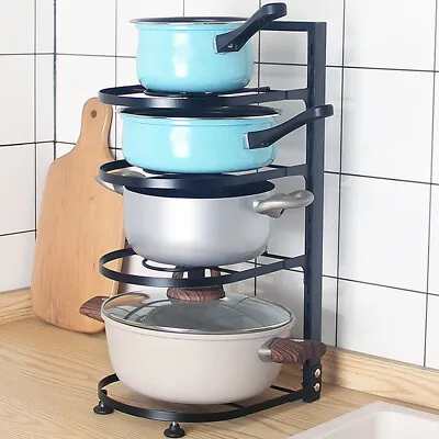 Saucepan Pan &Pots Lids Storage Rack Cupboard Cabinet Kitchen Shelving Plates UK • £8.95