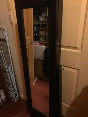 $40 • Buy Jewellery Case Cabinet  Mirrored Tall Brown