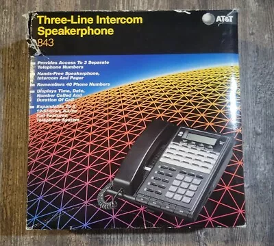 AT&T Three Line Intercom Speaker Phone (843) - New In Box Black • $72.99