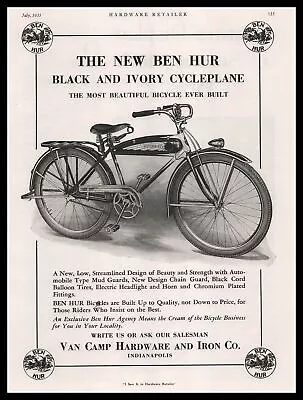 1935 Van Camp Hardware & Iron Indianapolis Ben Hur Cycleplane Bicycle Print Ad • $49.23