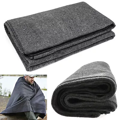 $15.99 • Buy Outdoor Blanket Recycled Cotton Wool Winter Military Camping Survival Large 76 
