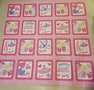 Vintage Barbie Fabric 2001 By Mattel 44 X 44 Inches Cotton  • $15.99