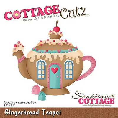 New Scrapping Cottage Cutz Metal Cutting Die Christmas Gingerbread Teapot  • £23