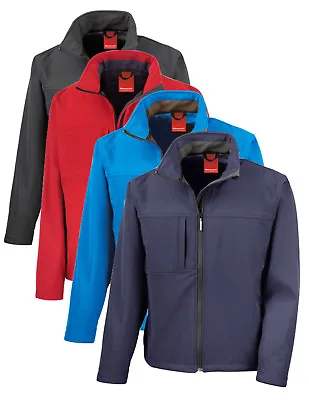 Result Plain BLACK RED GREY BLUE Mens Waterproof Breathable Soft Shell Jacket • $55.56