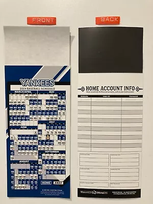 Mlb New York Yankees 2024 Magnet Schedule (9  X 3 1/2 ) Teams Dates & Times-new • $4.50