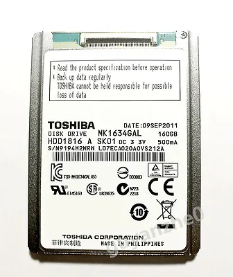 1.8'' Toshiba 160GB MK1634GAL ZIF Hard Disk Drive For Apple IPod 7th Gen Classic • $116.88