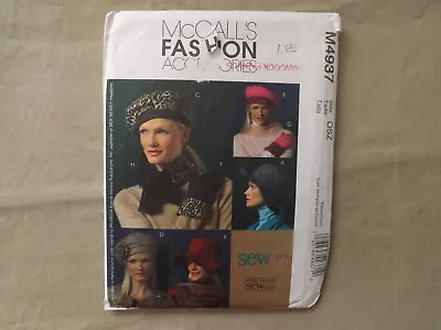 McCalls Sewing Pattern 4937 Fashion Accessories Misses Lined Hats Gloves Scarf • $7.99