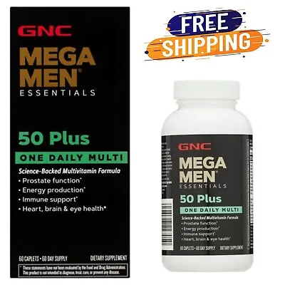 GNC Mega Men 50-Plus One Daily Multivitamin 60 Tablets Vitamin And Minerals • $9.30