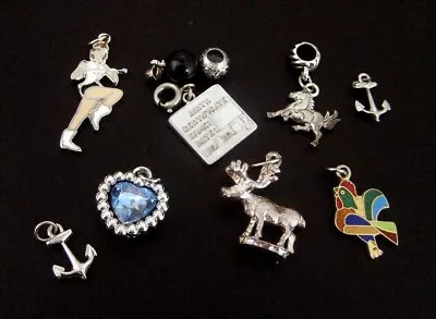 Ten Charms Majorette 2 Anchors Blue Rh HeartHorseMooseRooster And More • $10.34