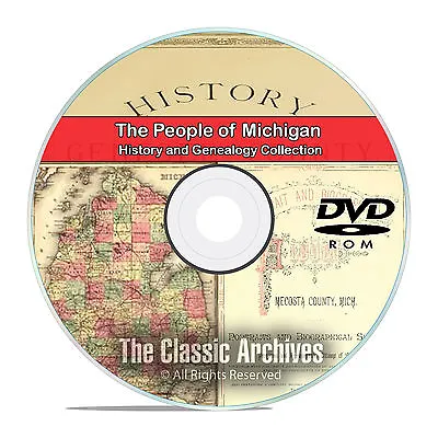 Michigan MI People Cities Towns History And Genealogy 305 Books DVD CD B07 • $7.99