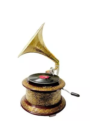 HMV Gramophone Vinyl Recorder Working Phonograph Player Vintage Look Wind Up G • $592.94