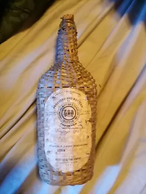 Vintage DUCAL 1969 Wicker Wrapped Portuguese Red Lisbon Grape Wine Bottle • $19.99