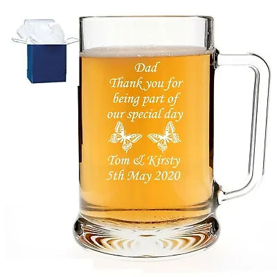 Personalised 1 Pint Dimpled Glass Tankard 18th 21st 30th Birthday Free Gift Box • £11.95