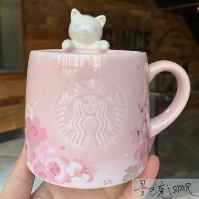 NEW Starbucks Cute Pink Sakura Cat Coffee Mug Cup Cherry Blossom Christmas Gifts • $28.49