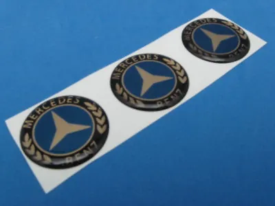 Mercedes Logo Domed Decal Emblem Sticker Set Of Three #272 • $15.98