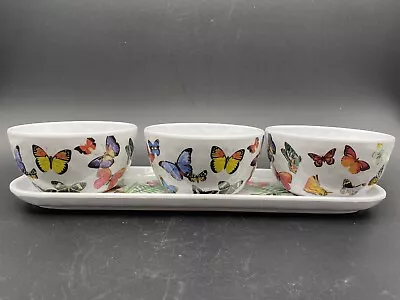 Michel Design Works Melamine Papillion Butterfly Serving Tray And 3 Bowls • $24