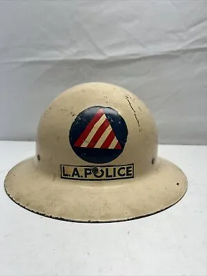 Vintage 1940s-1950s L.A. Police Civil Defense Officer Helmet (Rare) • $252.90