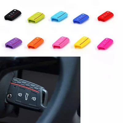 $5.99 • Buy Silicone Flip Key Cover Hull Case For VW GOLF 7 SKODA OCTAVIA SEAT LEON IBIZA