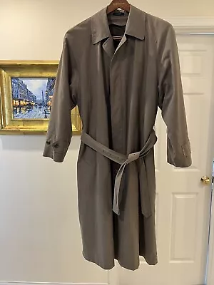 NAUTICA Men’s Trench Coat Size 38s Taupe Zip Removable Liner • $38