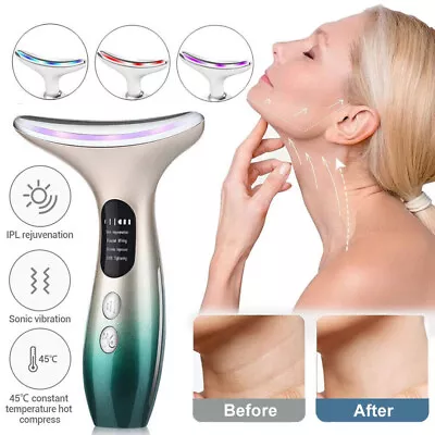 LED Microcurrent Neck Face Tightening Lifting Beauty Machine Facial Skin Device • £11.87