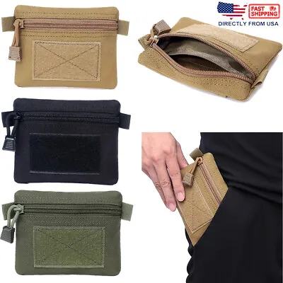 $5.99 • Buy Tactical Military Mini Wallet Pouch Money Zipper Key Coin Card Holder Pocket US