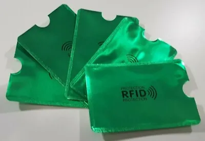 10 X RFID Blocking Sleeves NFC Anti Scan ID Credit Card Holder Case Shiny Green • $5.25