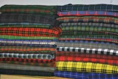 13-16 Oz Acrylic Fabric - Scottish Tartan Plaid Fabric - Running Pieces By Yards • $12.50