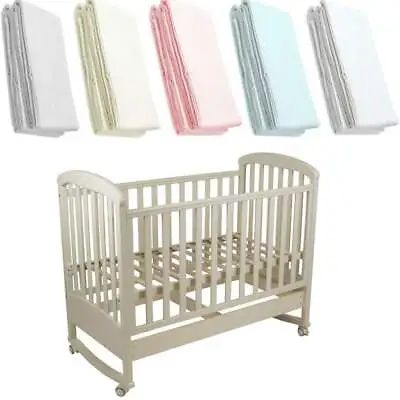 £8.99 • Buy Crib Jersey Fitted Sheets Deluxe Baby 100% Cotton 40x90cm - Pack Of 2
