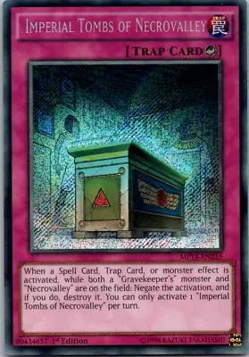 MP14-EN235 Imperial Tombs Of Necrovalley Secret Rare 1st Edition LP Yugioh Card • £2.25