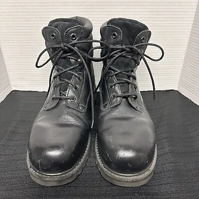 Sears Vintage Oil Resistant Work Boots Black Leather Steel Toe Lace Up Men 11 D • $30.99