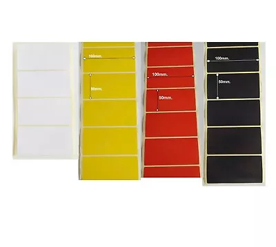 White Red Yellow Black Sticky Self Adhesive Stickers Coloured Labels 100x50 4x2  • £2.39