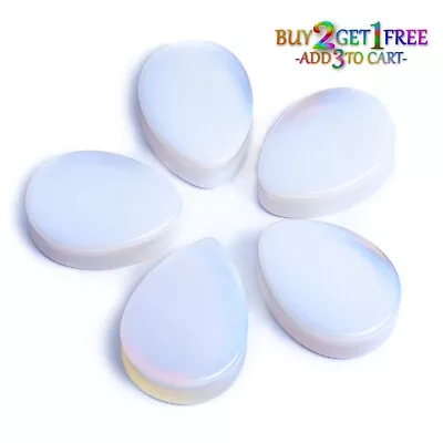 Pair 8g-38mm OPALITE TEARDROP STONE PLUGS Double Flare Gauges Moonstone 1075 • $9.95