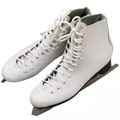 Leather Skates DBX White Lace Traditional Mens Figure Skating Boots Size 7 Men • $40